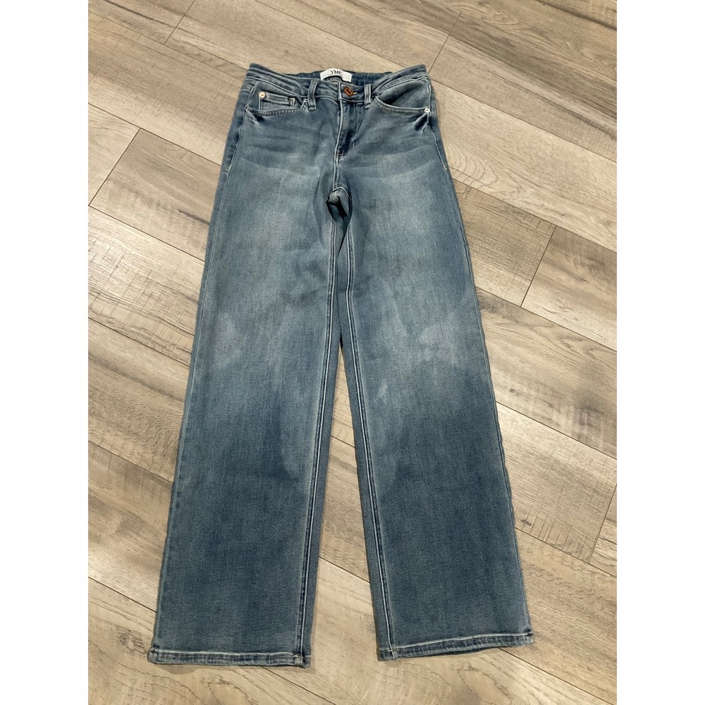 YMI Womens Wide Leg Jeans Medium Wash Stretch Denim Size 5 27 - Picture 4 of 10